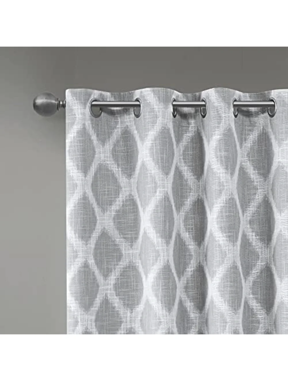 Elegant Gray Geometric Grommet Blackout Curtain Panel 100” W x 84” L
